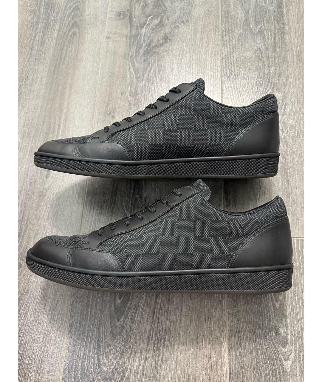 LOUIS VUITTON Черные кожаные низкие кроссовки / кеды, фото 9