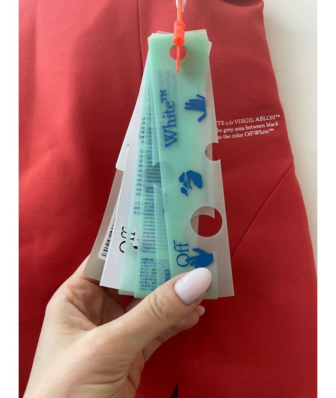 OFF-WHITE Оранжевая шерстяная юбка мини, фото 3