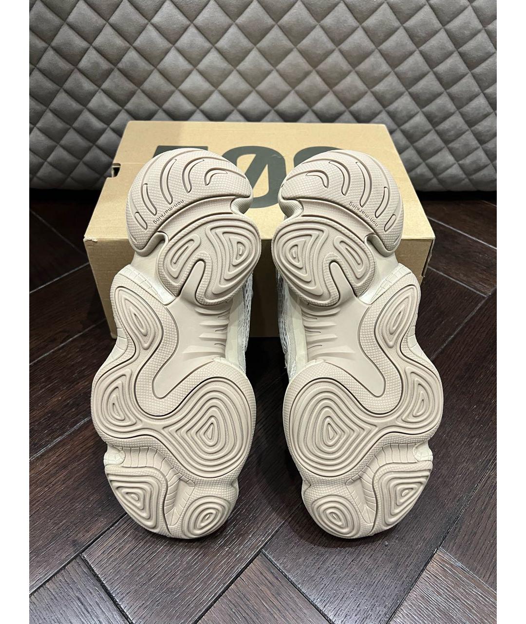 ADIDAS YEEZY Бежевые замшевые низкие кроссовки / кеды, фото 5