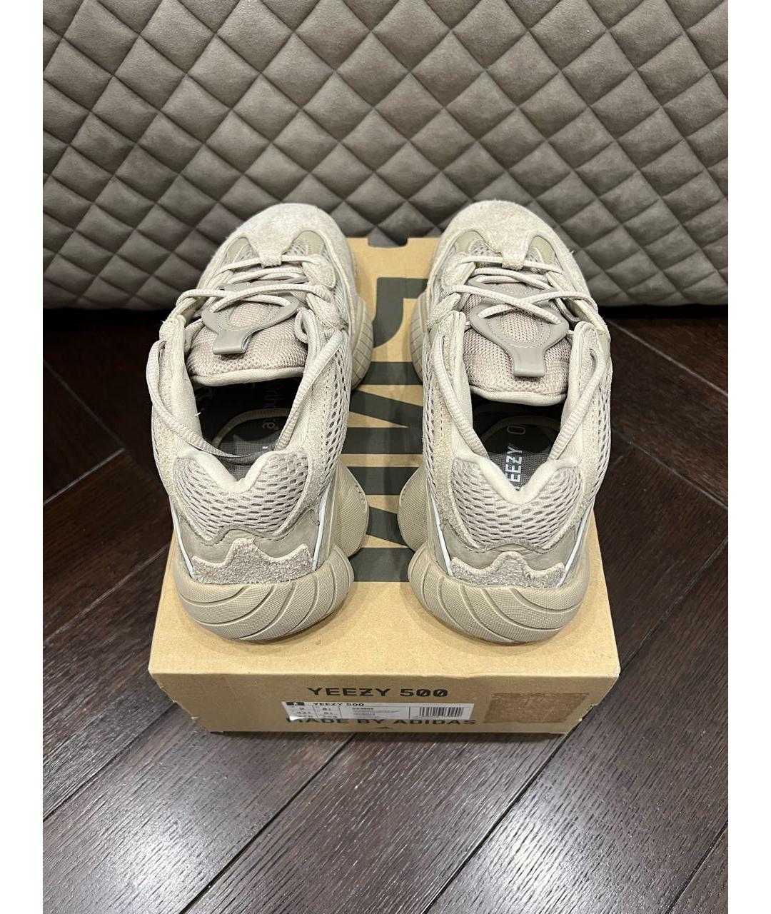 ADIDAS YEEZY Бежевые замшевые низкие кроссовки / кеды, фото 2