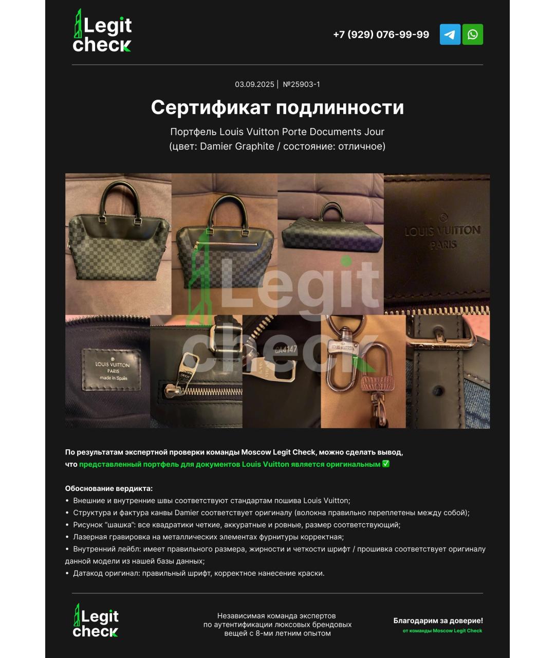 LOUIS VUITTON Серый портфель, фото 5