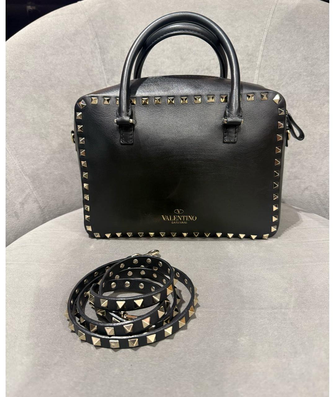 VALENTINO Черная кожаная сумка через плечо, фото 8