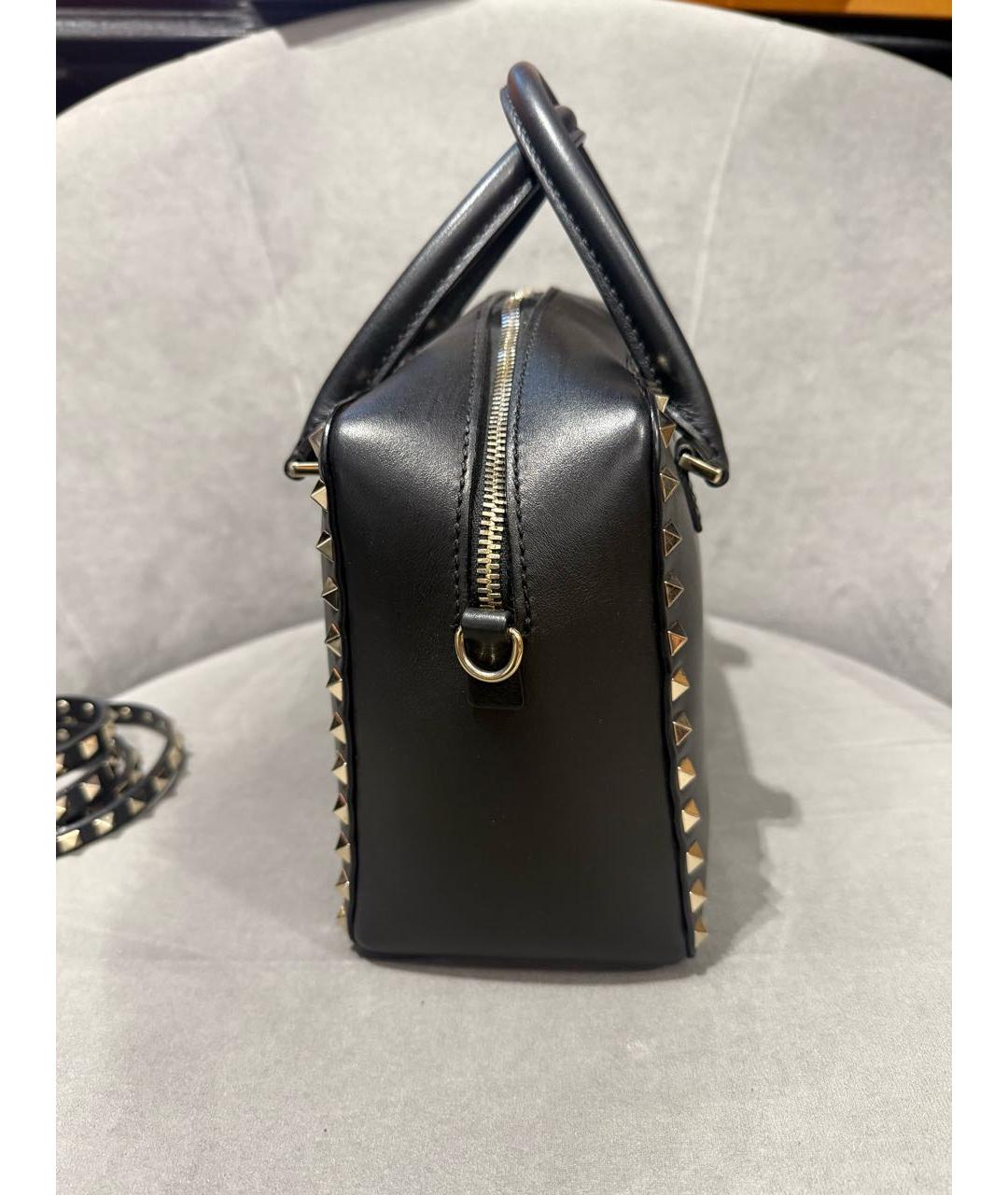 VALENTINO Черная кожаная сумка через плечо, фото 4