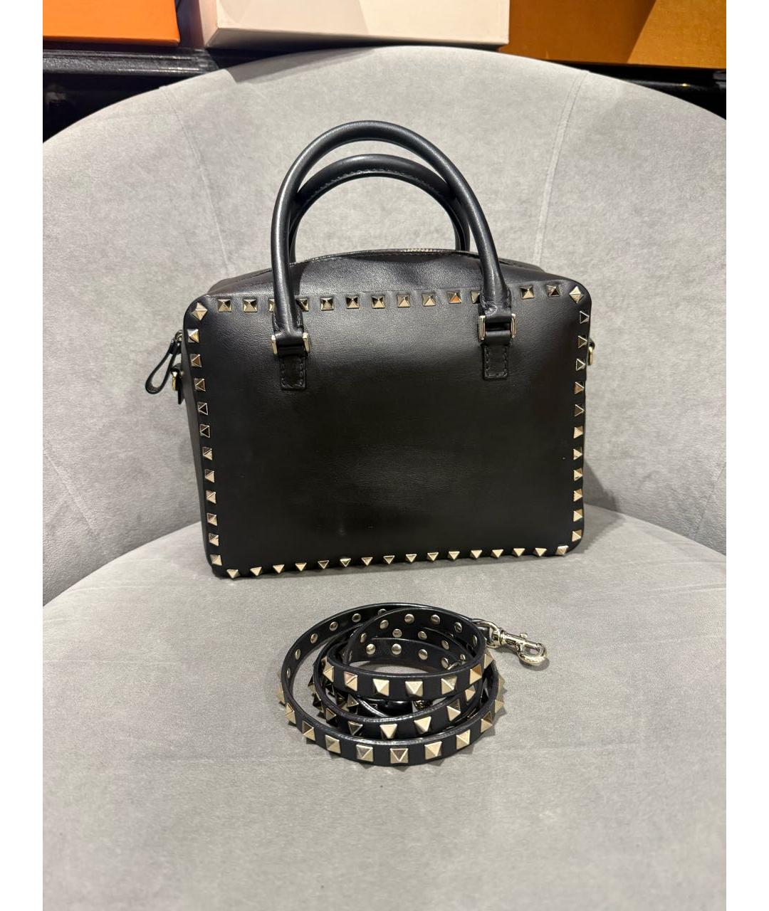 VALENTINO Черная кожаная сумка через плечо, фото 3