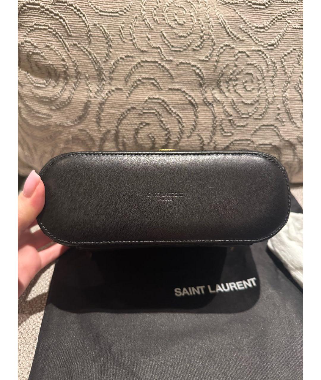 SAINT LAURENT Черная кожаная сумка через плечо, фото 3