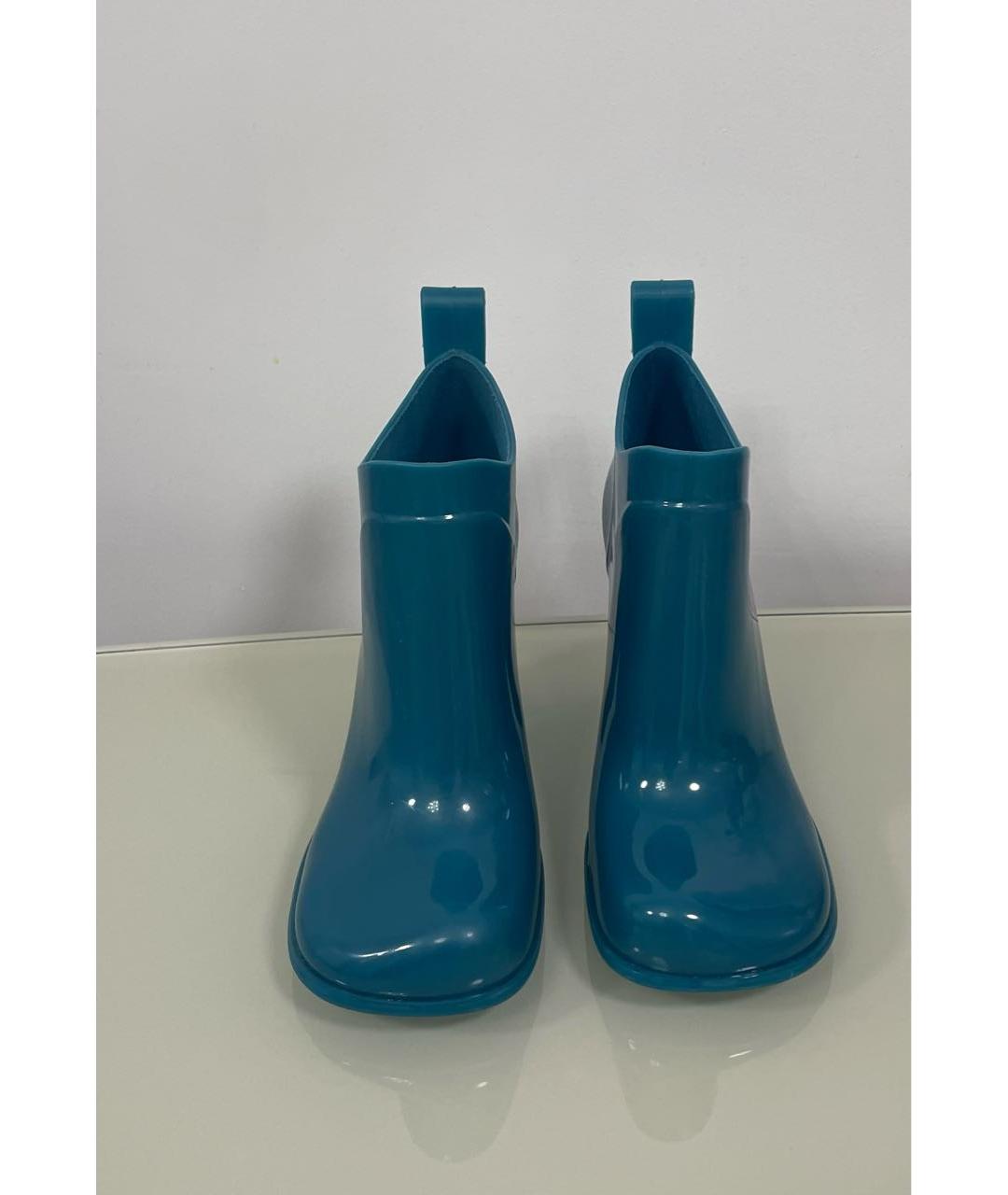 BOTTEGA VENETA Бирюзовые резиновые ботильоны, фото 2