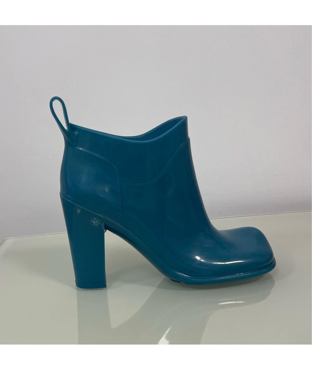 BOTTEGA VENETA Бирюзовые резиновые ботильоны, фото 9