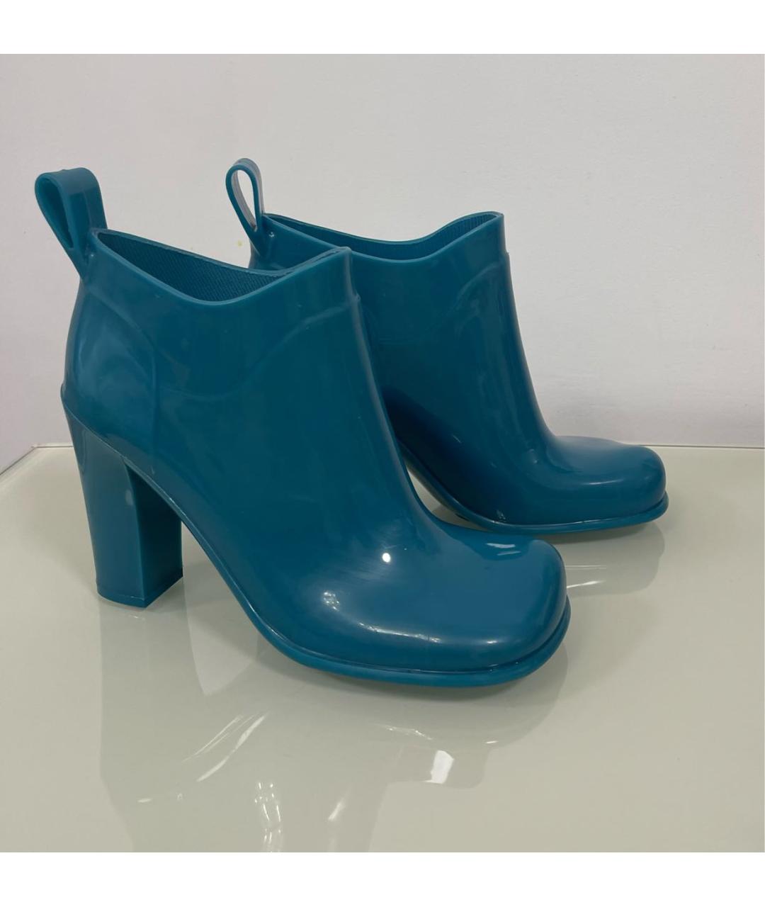 BOTTEGA VENETA Бирюзовые резиновые ботильоны, фото 4