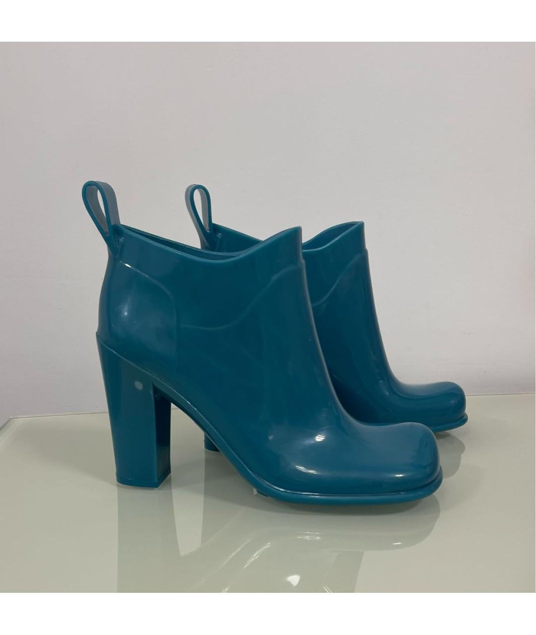 BOTTEGA VENETA Бирюзовые резиновые ботильоны, фото 8