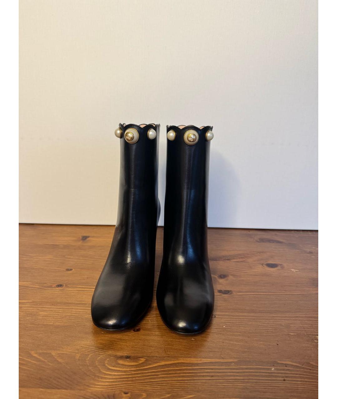 GUCCI Черные кожаные ботильоны, фото 2