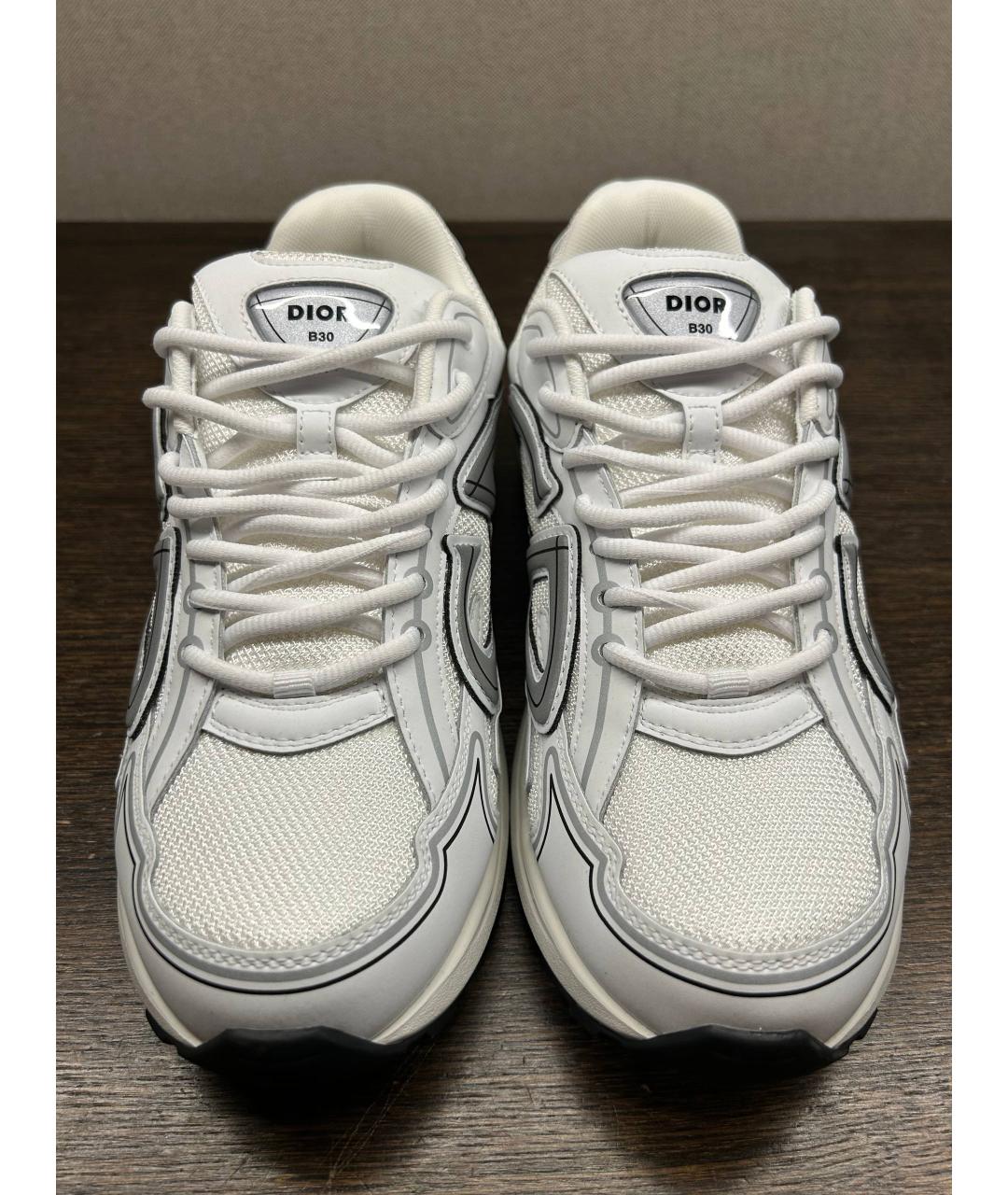 CHRISTIAN DIOR Белые кожаные низкие кроссовки / кеды, фото 3