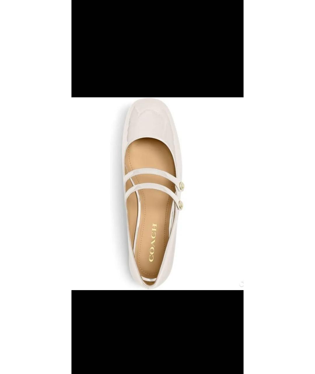 COACH Бежевые балетки из лакированной кожи, фото 3