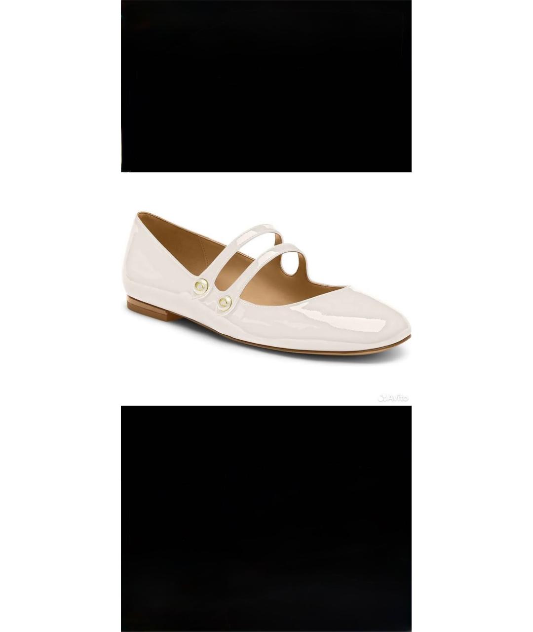 COACH Бежевые балетки из лакированной кожи, фото 5