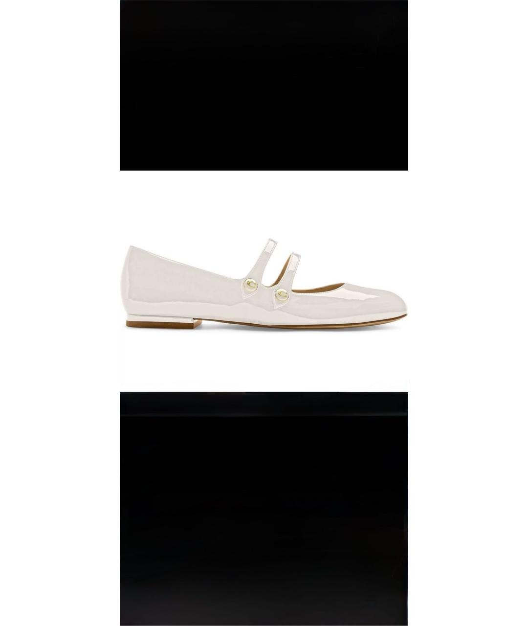 COACH Бежевые балетки из лакированной кожи, фото 7