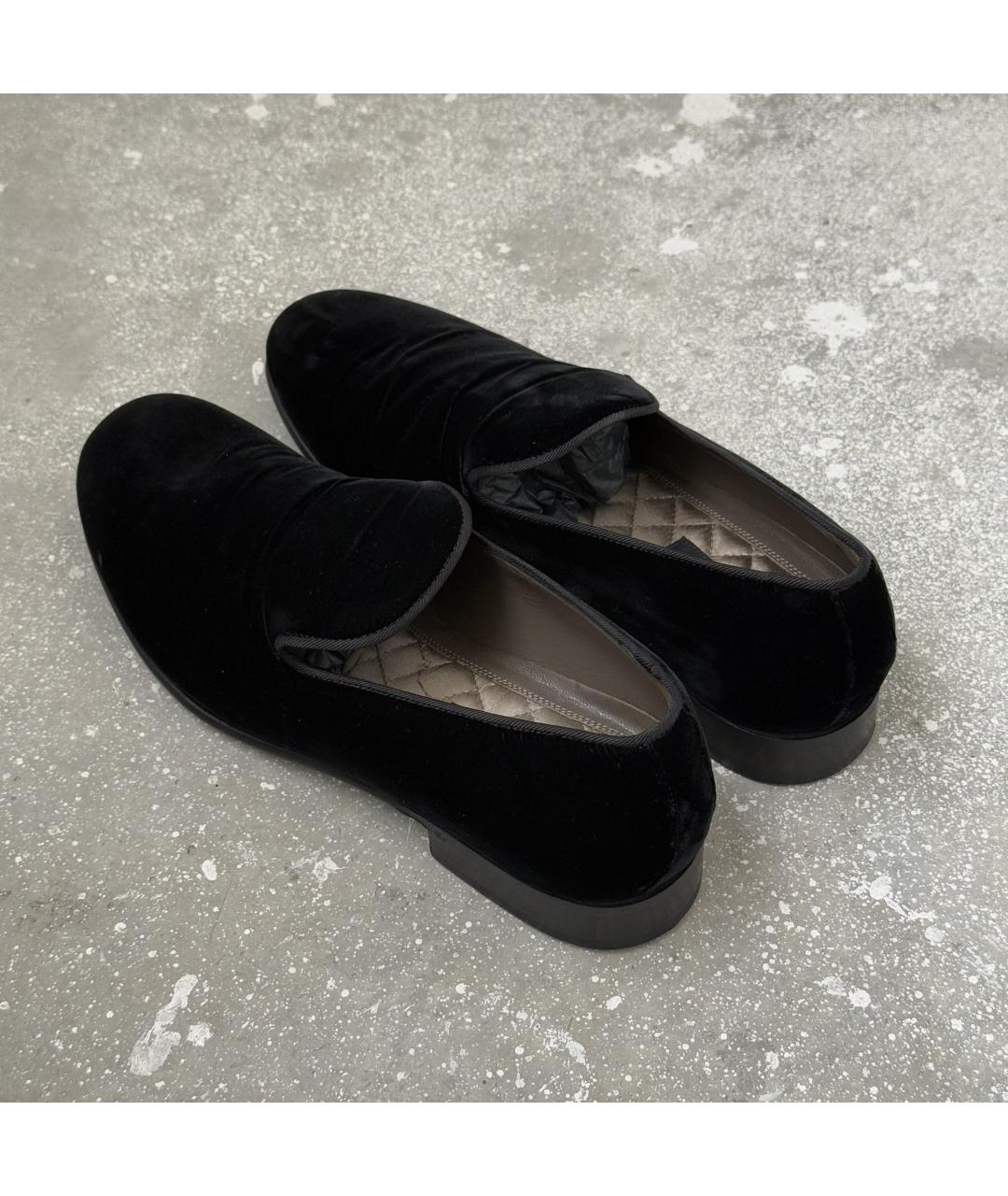 DOLCE&GABBANA Черные бархатные лоферы, фото 3