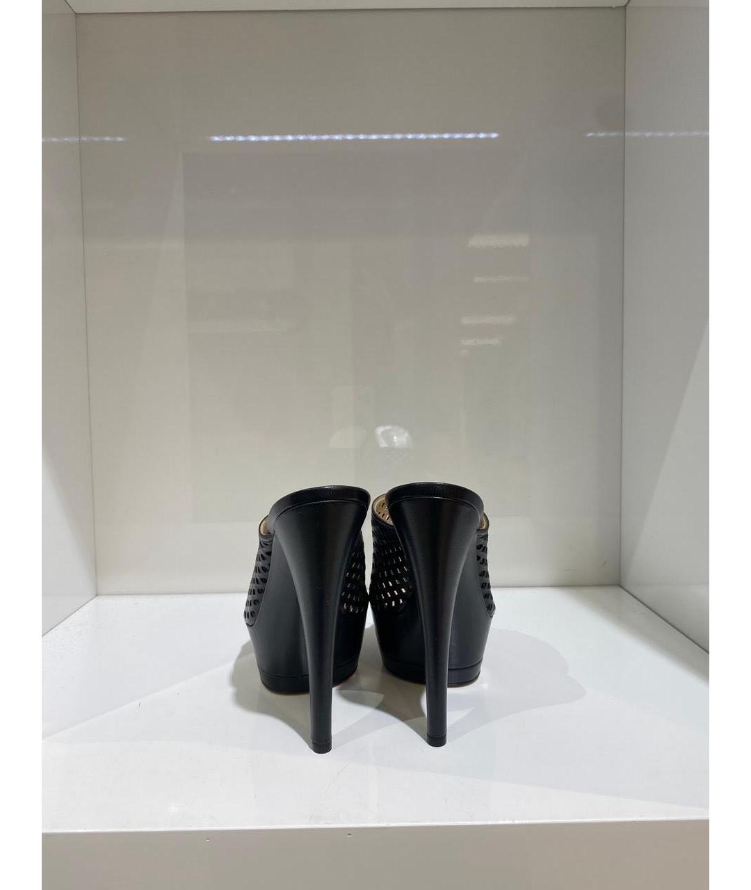 CASADEI Черные кожаные босоножки, фото 3