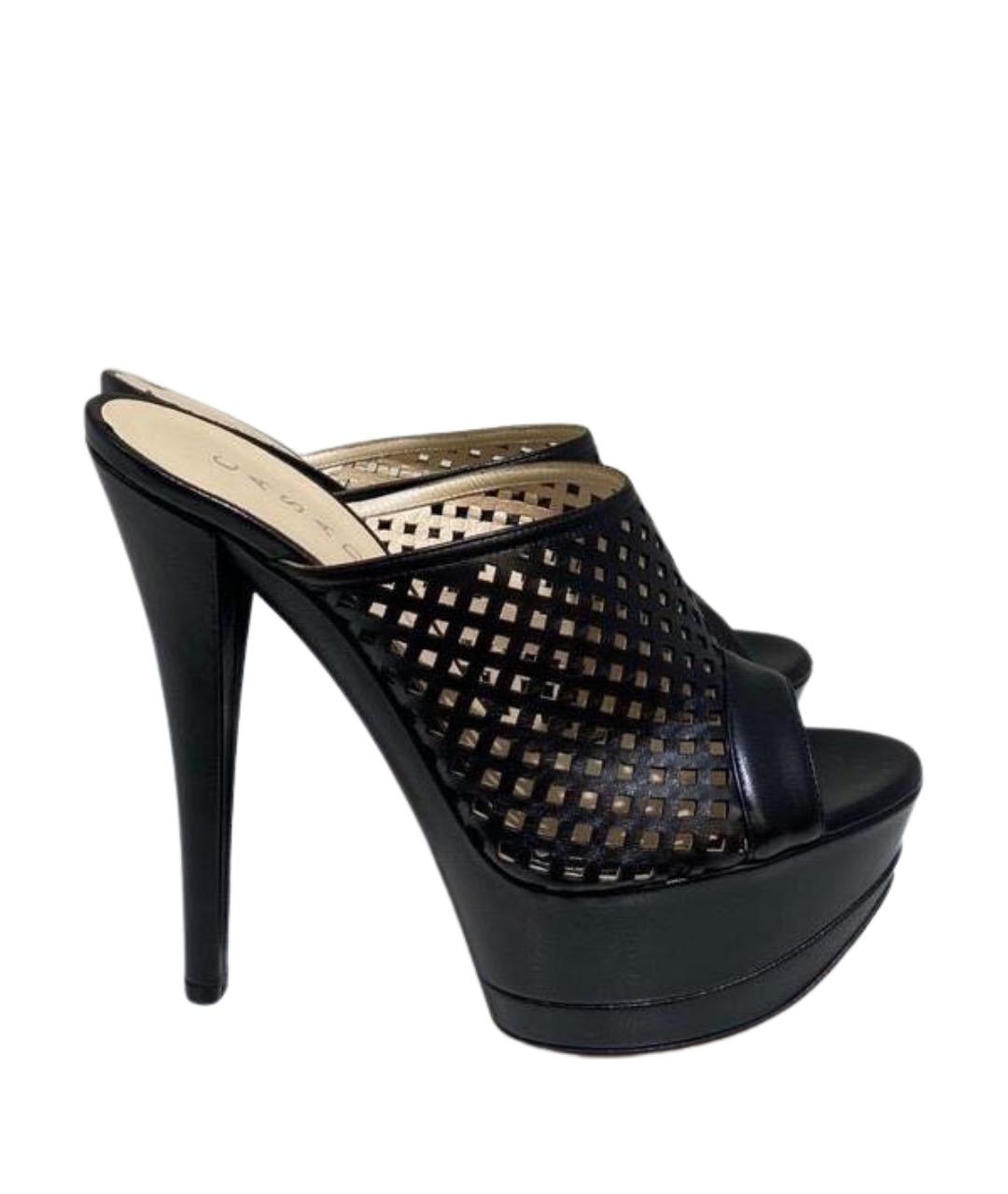 CASADEI Черные кожаные босоножки, фото 1