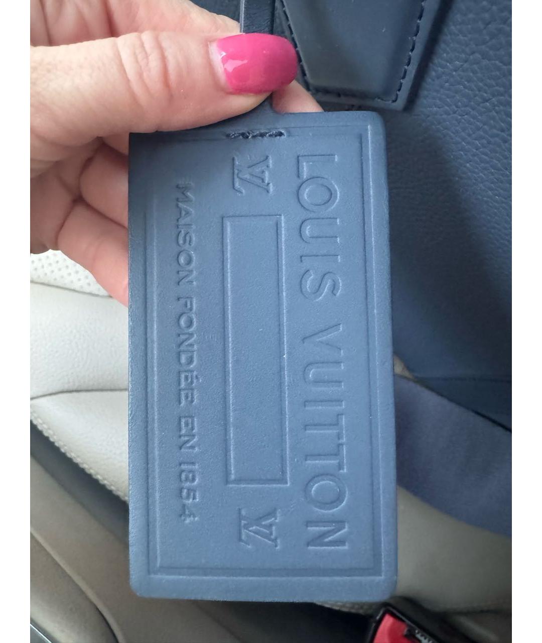 LOUIS VUITTON Синий кожаный портфель, фото 5