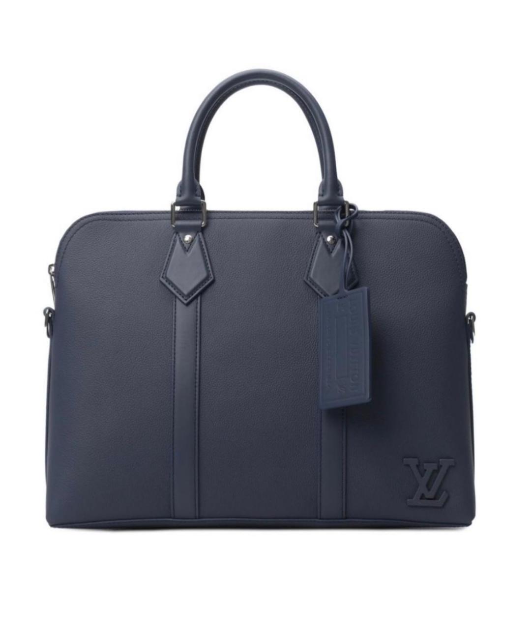 LOUIS VUITTON Синий кожаный портфель, фото 1