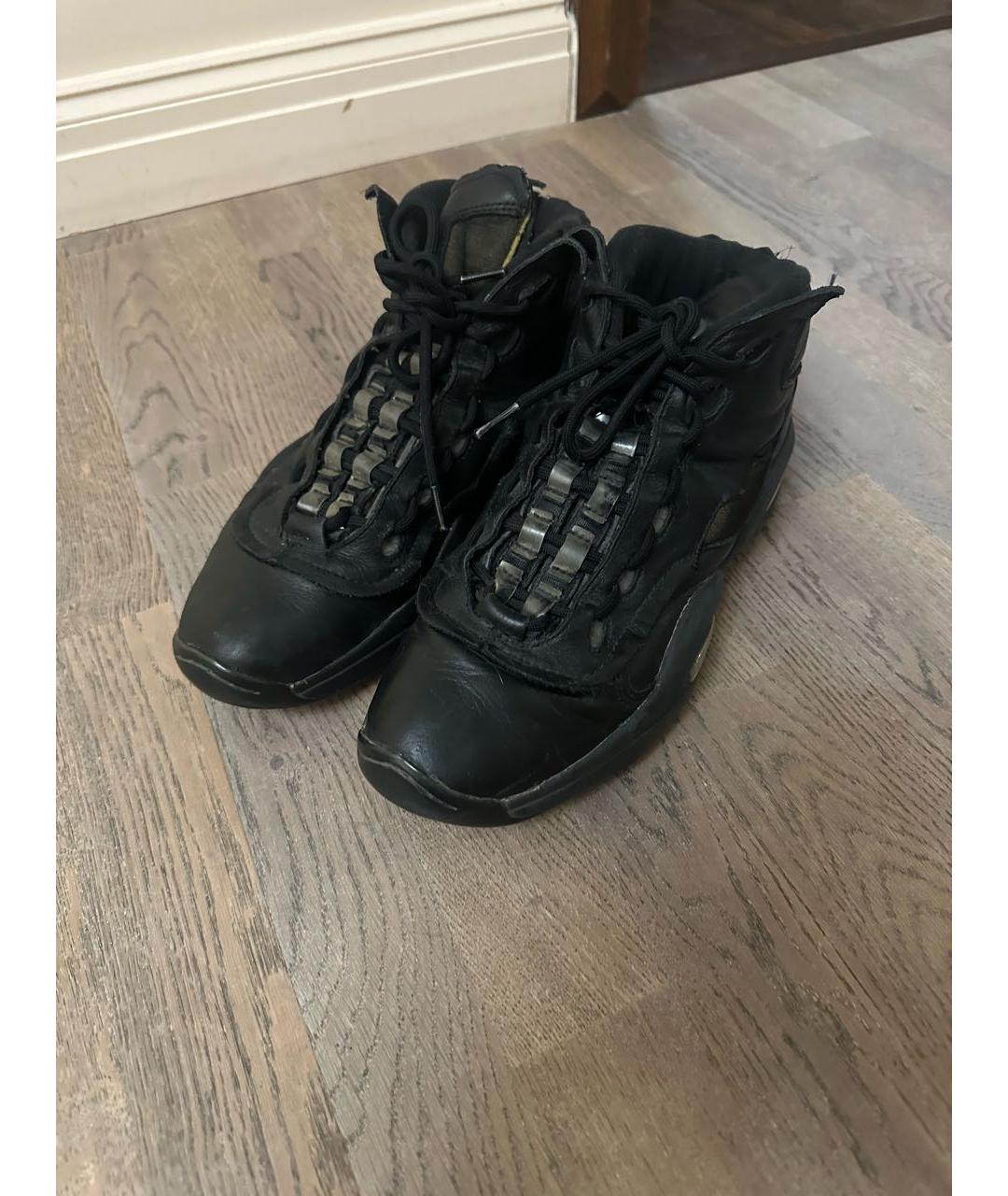 MAISON MARGIELA Черные кожаные высокие кроссовки / кеды, фото 3