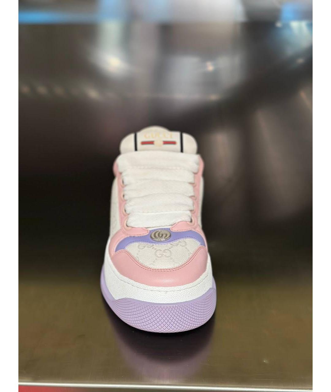 GUCCI Розовые кожаные кроссовки, фото 2