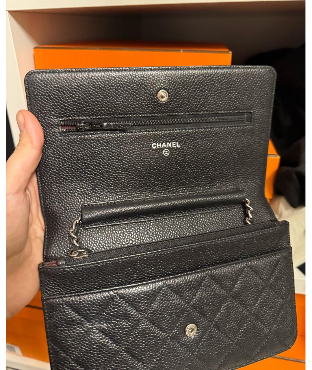 CHANEL Черная кожаная сумка через плечо, фото 6