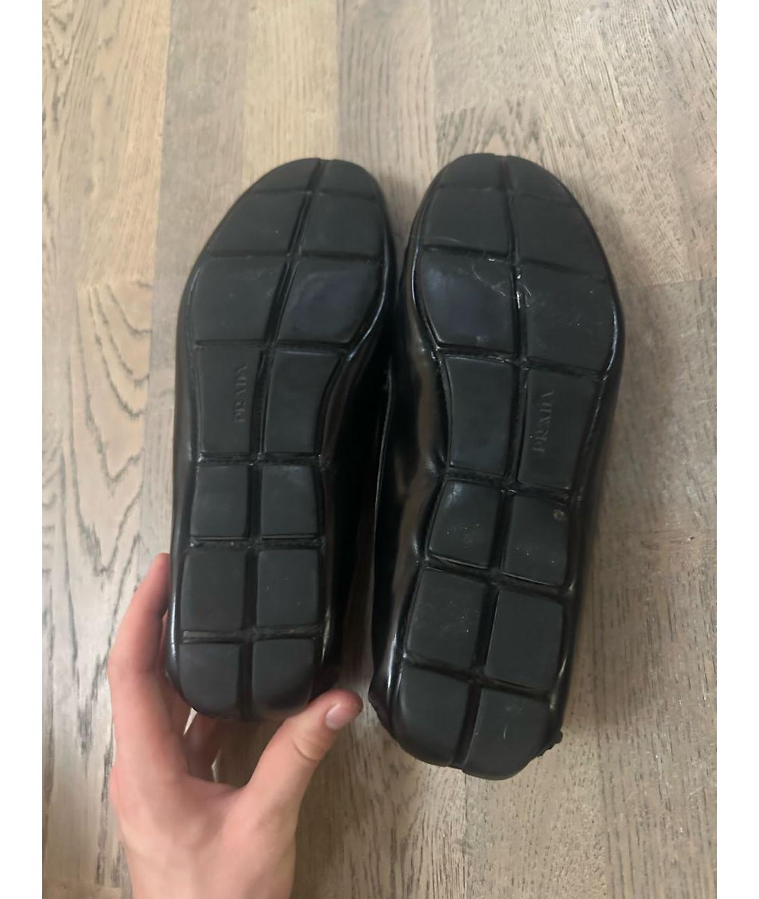 PRADA Черные мокасины из лакированной кожи, фото 3