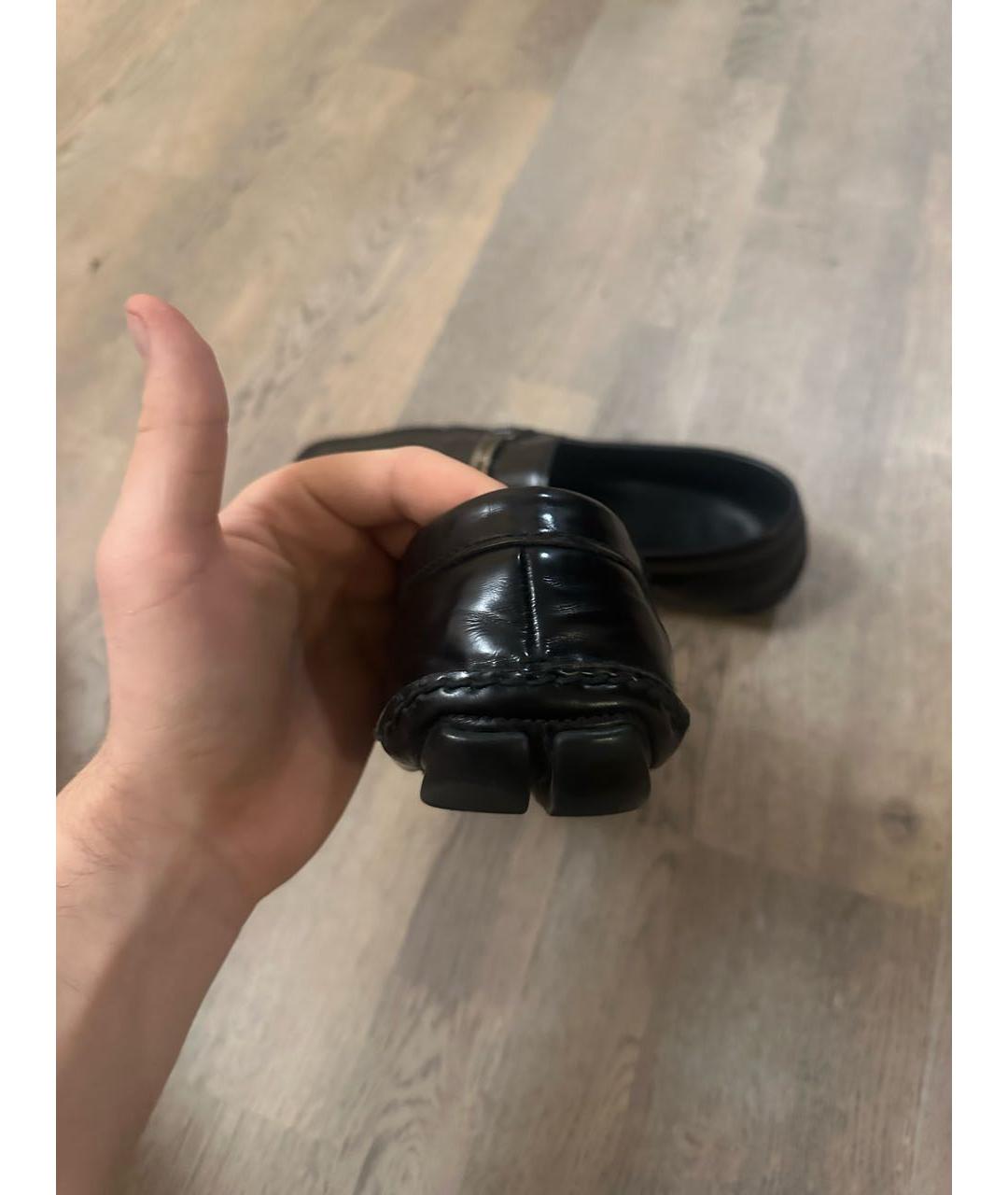 PRADA Черные мокасины из лакированной кожи, фото 4