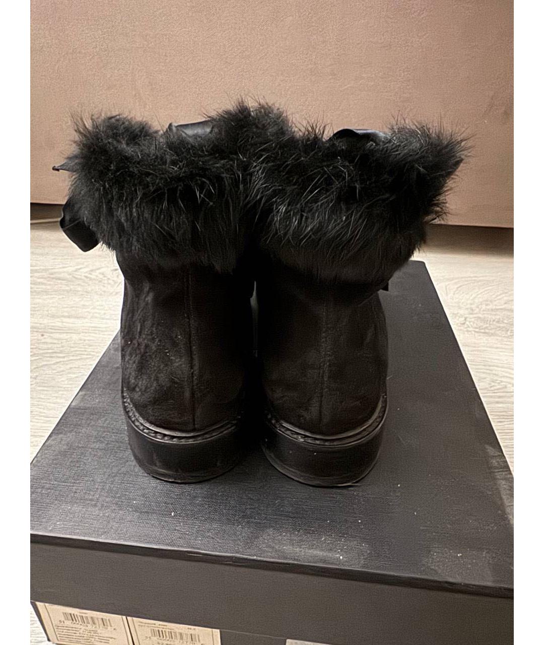 SAINT LAURENT Черные замшевые ботинки, фото 4