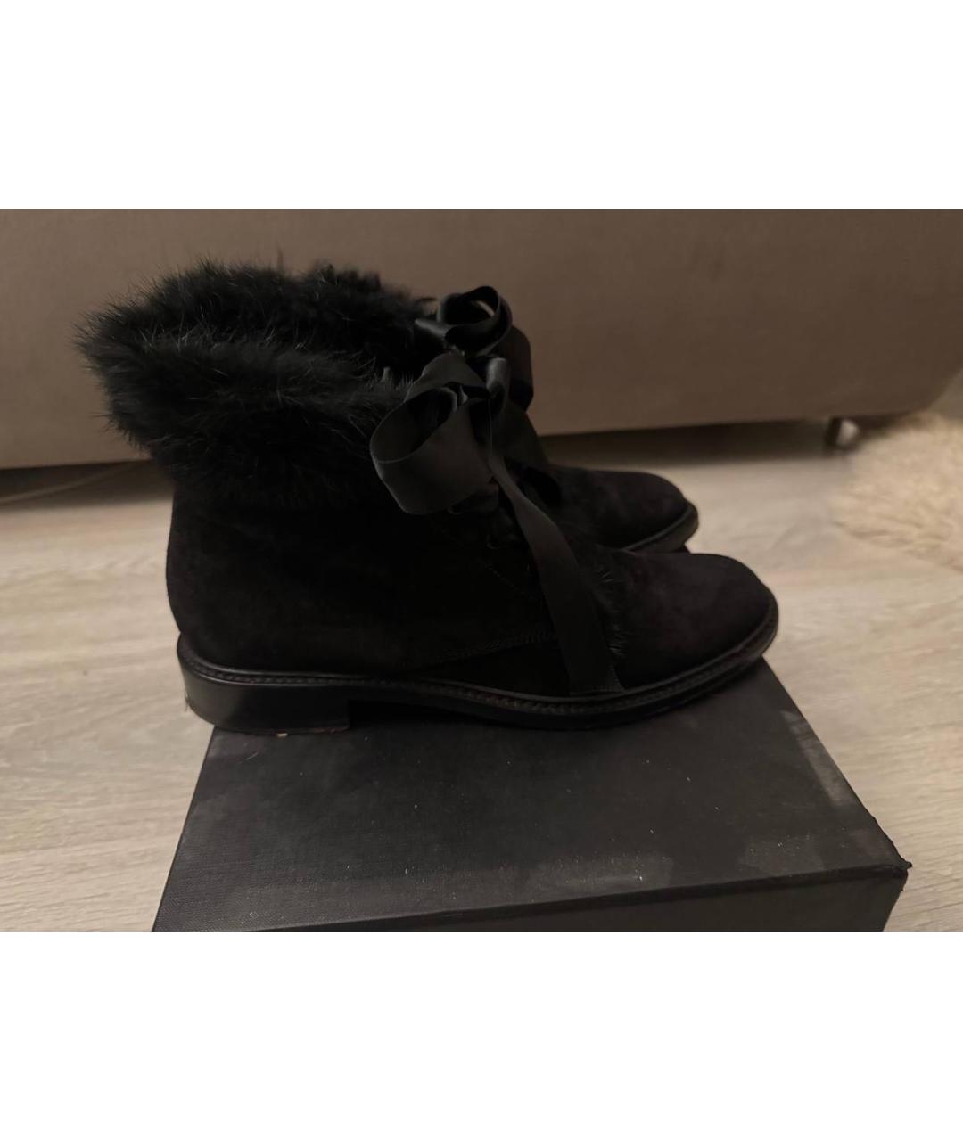 SAINT LAURENT Черные замшевые ботинки, фото 6