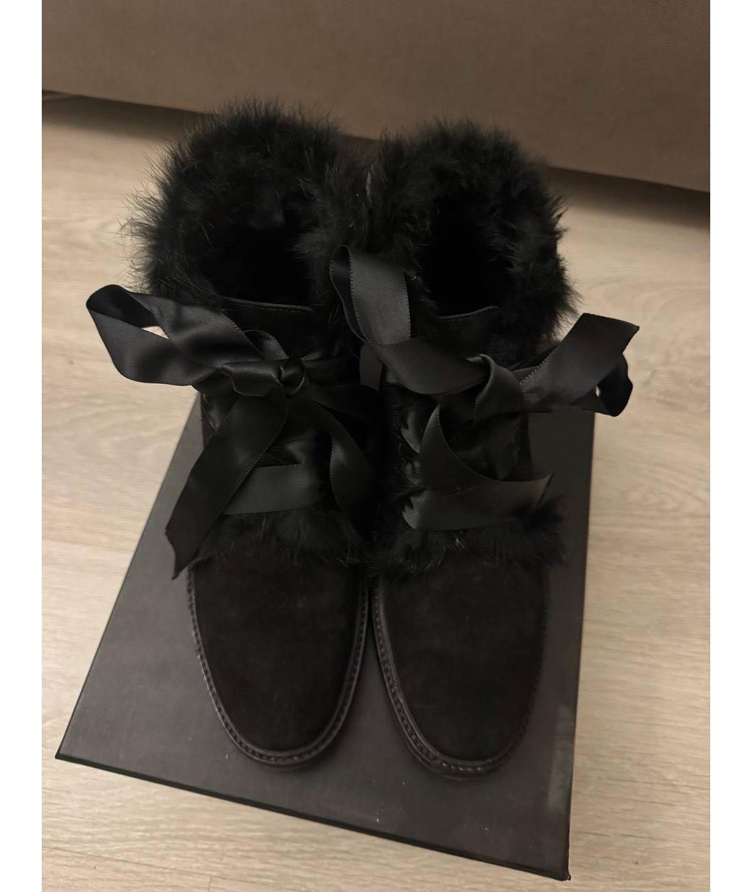 SAINT LAURENT Черные замшевые ботинки, фото 2