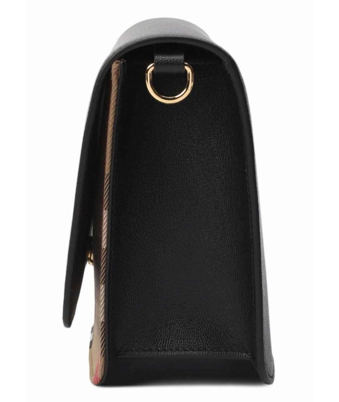 BURBERRY Черная кожаная сумка через плечо, фото 7