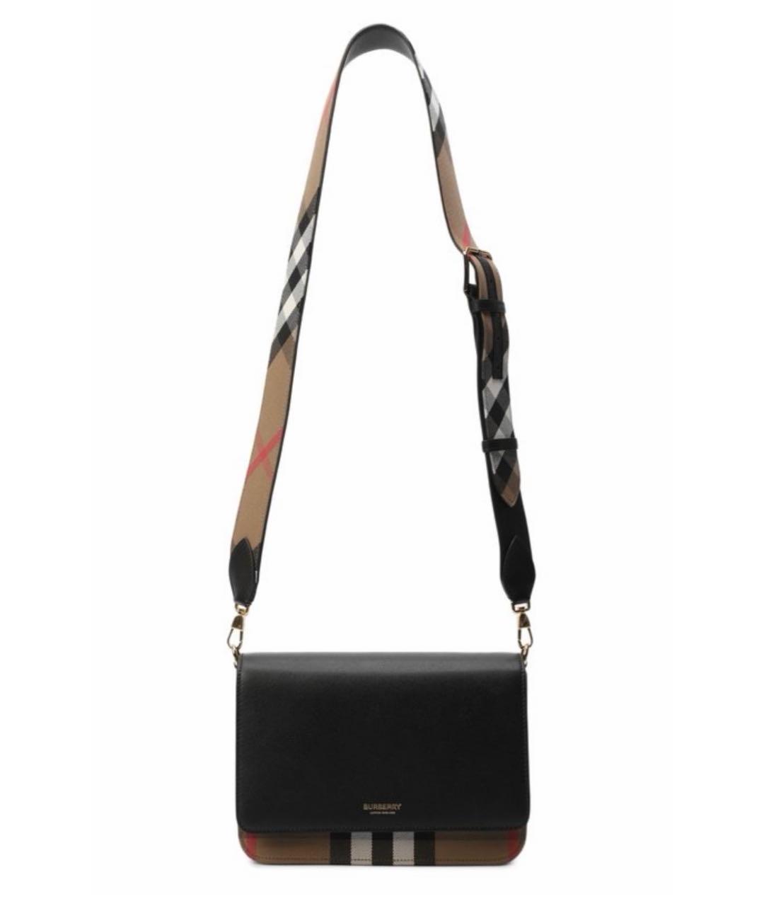 BURBERRY Черная кожаная сумка через плечо, фото 5