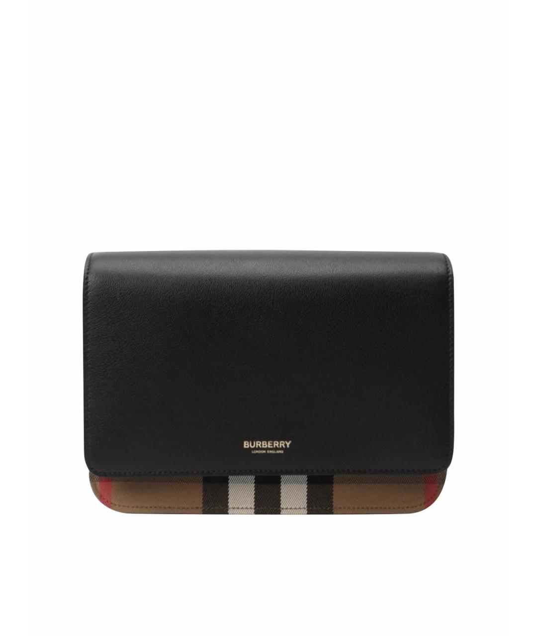 BURBERRY Черная кожаная сумка через плечо, фото 1