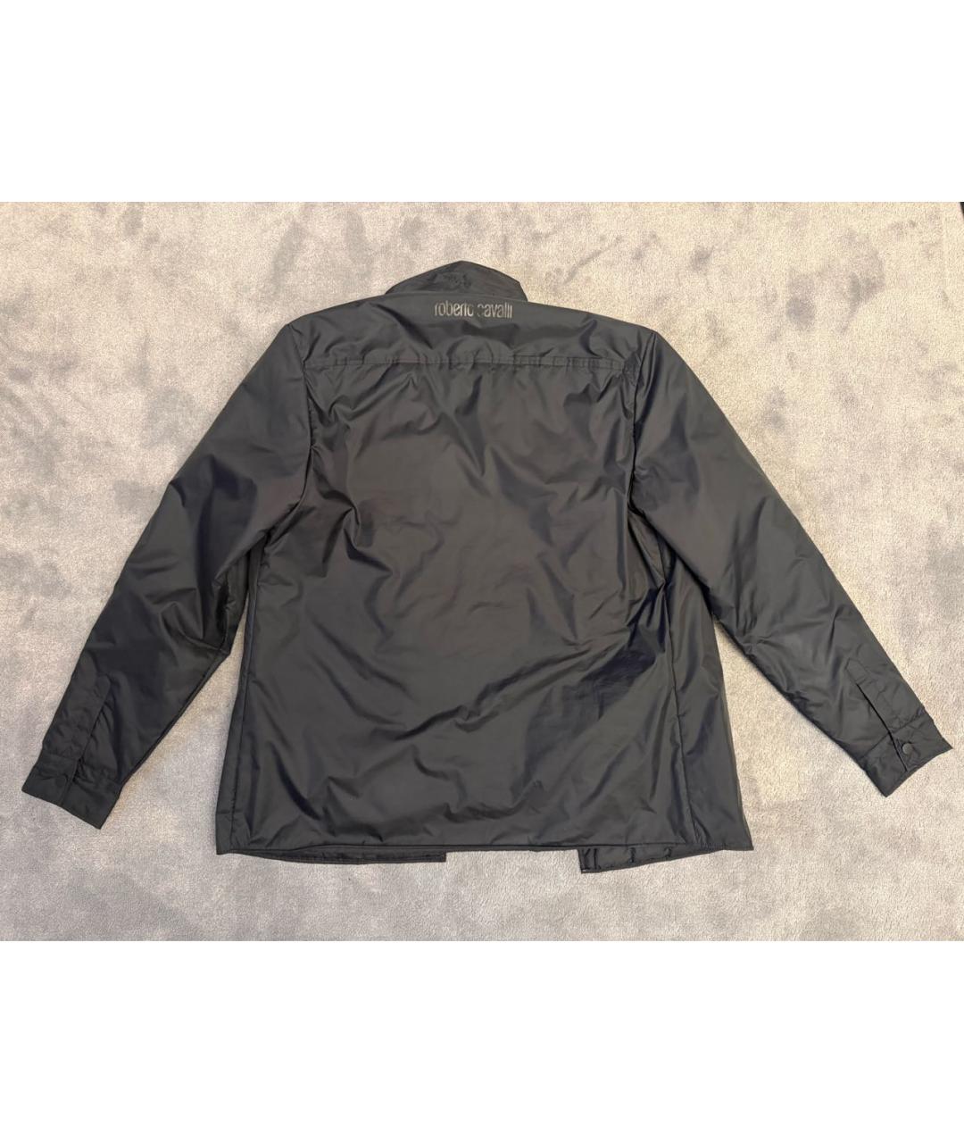 ROBERTO CAVALLI Темно-синяя полиэстеровая куртка, фото 2