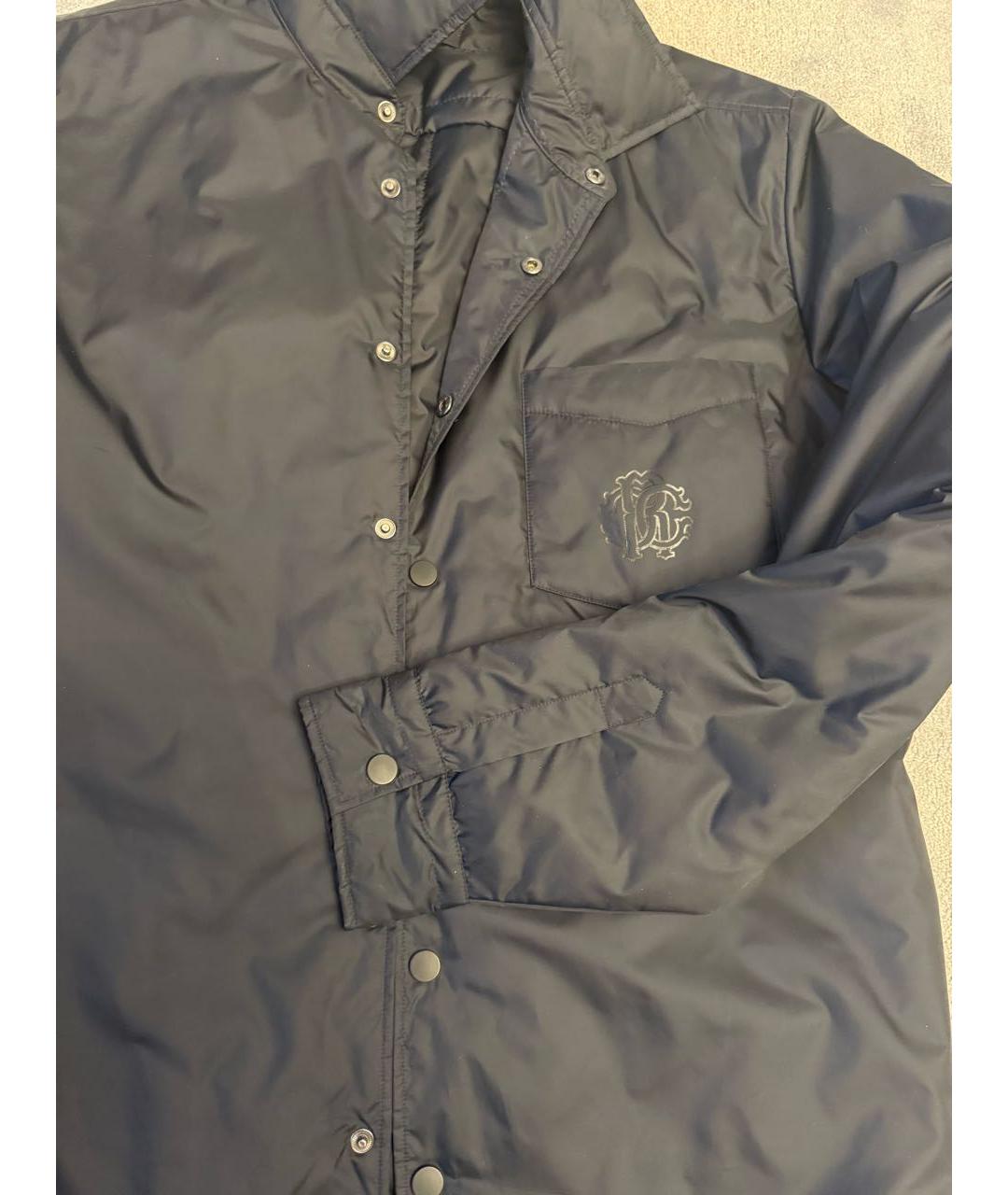 ROBERTO CAVALLI Темно-синяя полиэстеровая куртка, фото 5