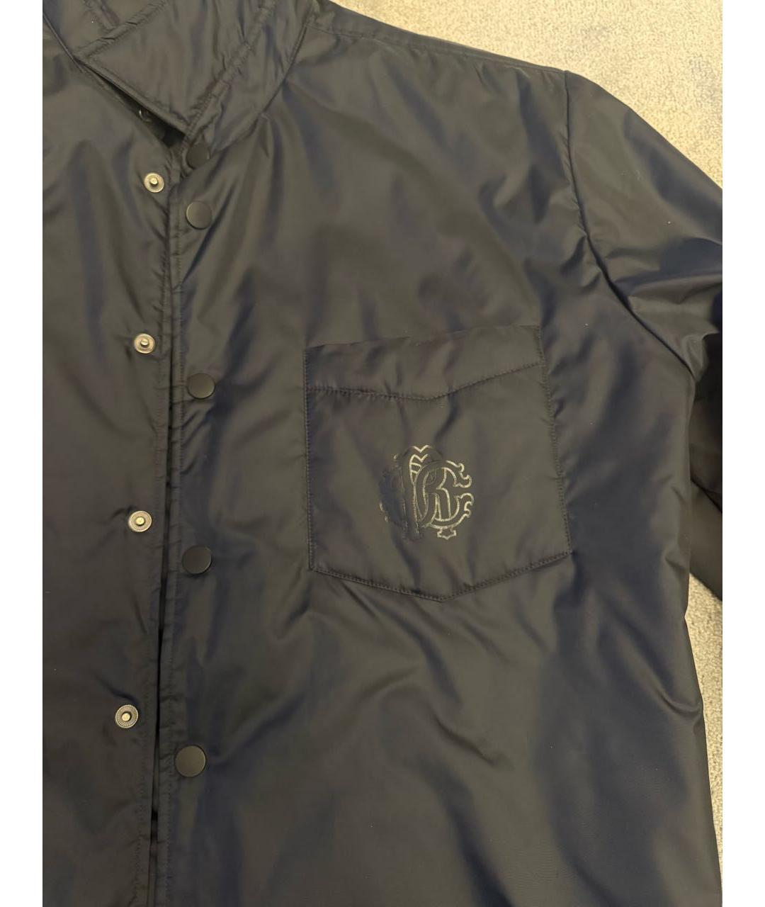 ROBERTO CAVALLI Темно-синяя полиэстеровая куртка, фото 4