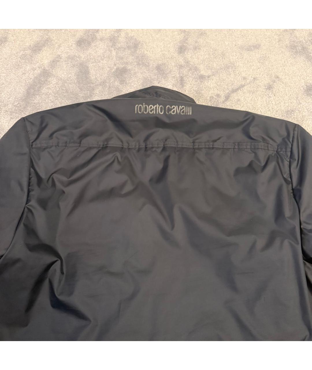ROBERTO CAVALLI Темно-синяя полиэстеровая куртка, фото 6