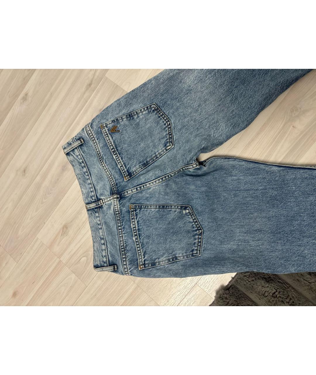 THE ATTICO Голубые хлопковые прямые джинсы, фото 4