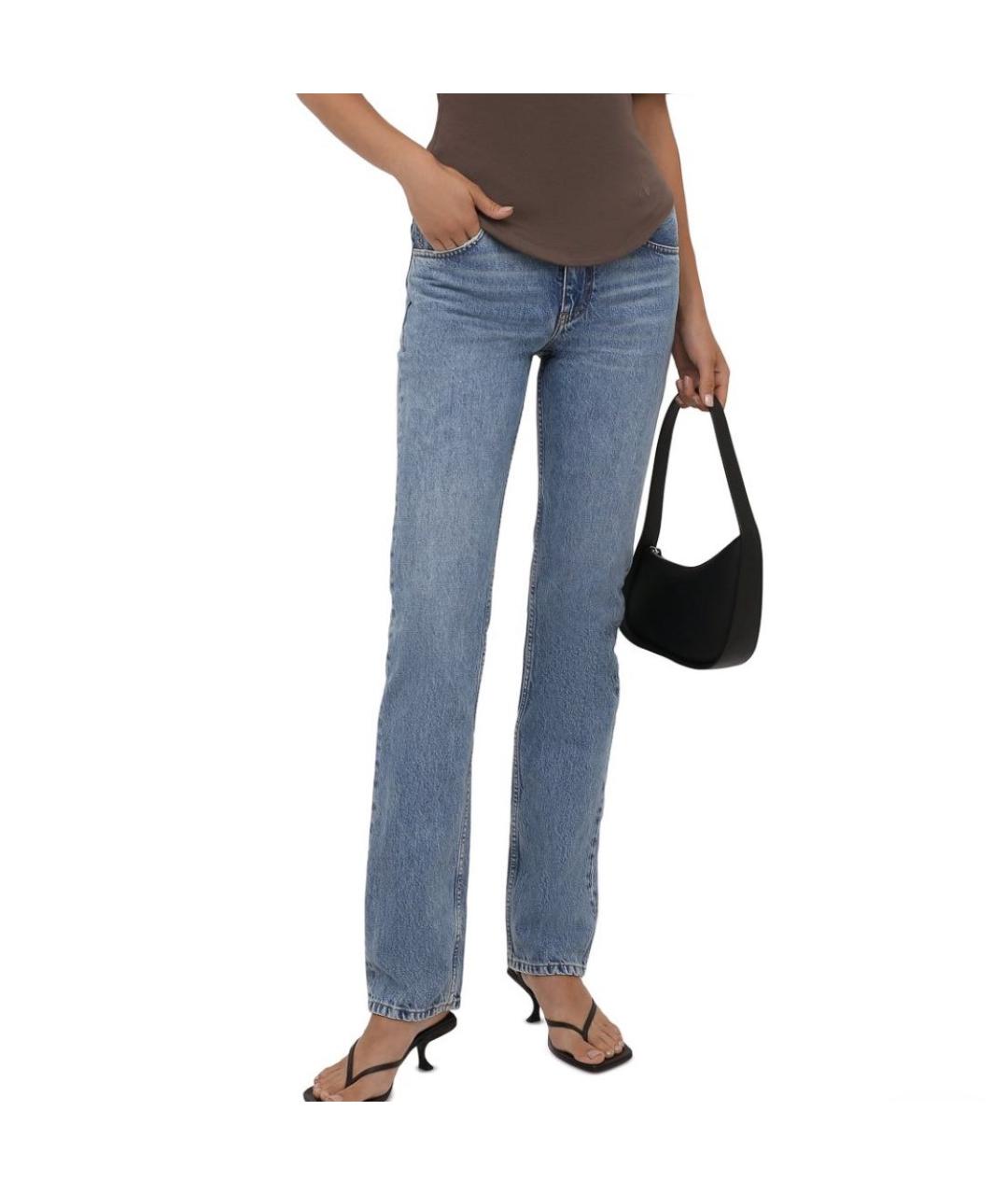 THE ATTICO Голубые хлопковые прямые джинсы, фото 6