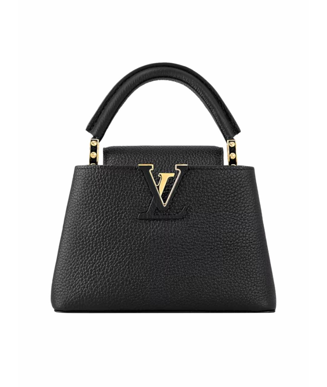 LOUIS VUITTON Черная кожаная сумка тоут, фото 1