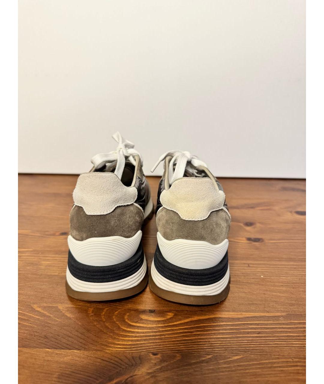 BRUNELLO CUCINELLI Бежевые текстильные кроссовки, фото 4