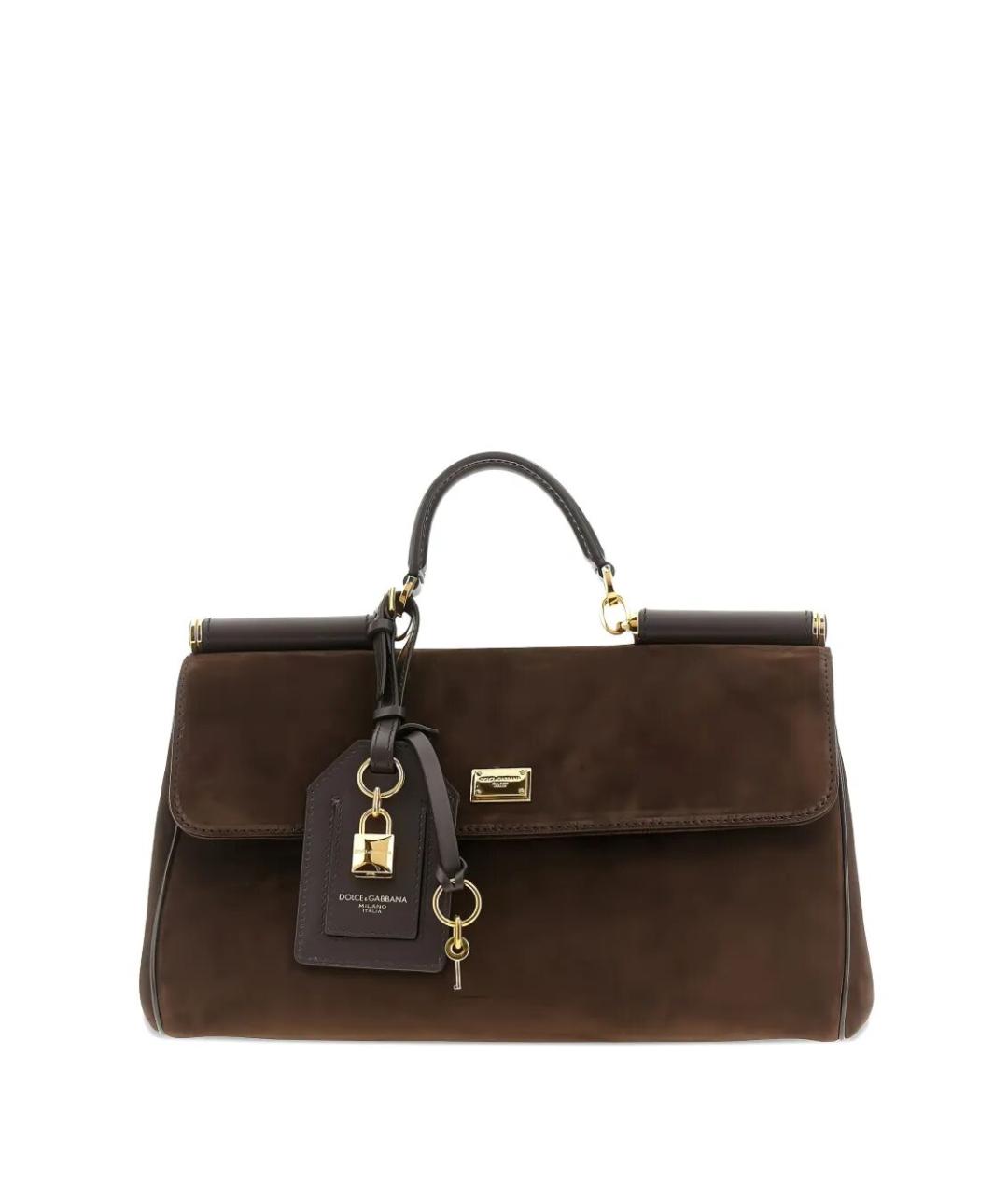 DOLCE&GABBANA Коричневая замшевая сумка тоут, фото 1