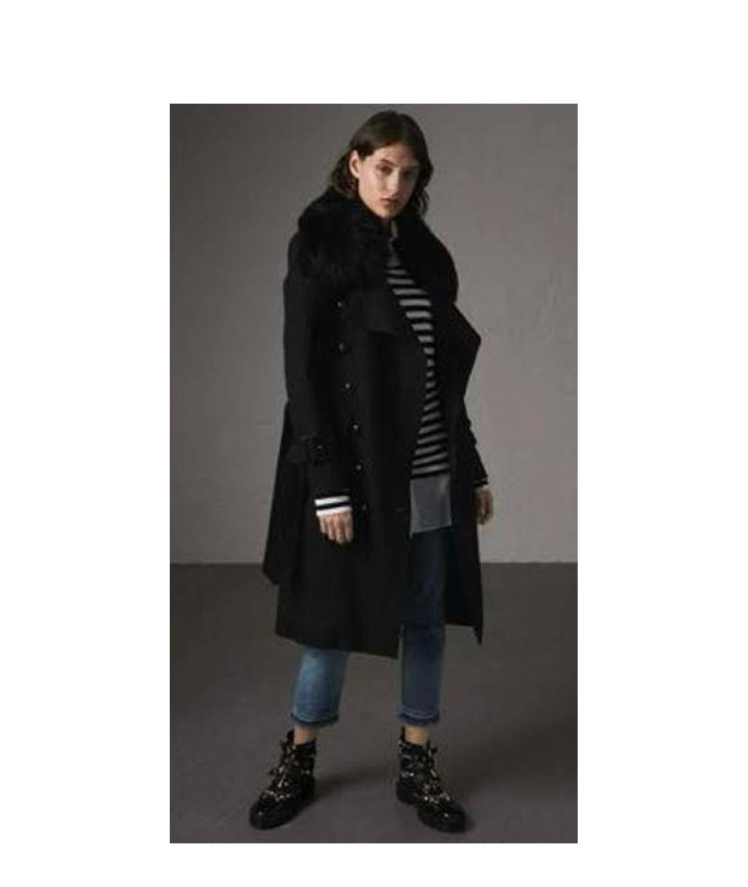 BURBERRY Черное шерстяное пальто, фото 6