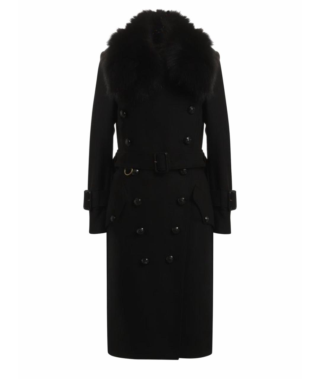 BURBERRY Черное шерстяное пальто, фото 1