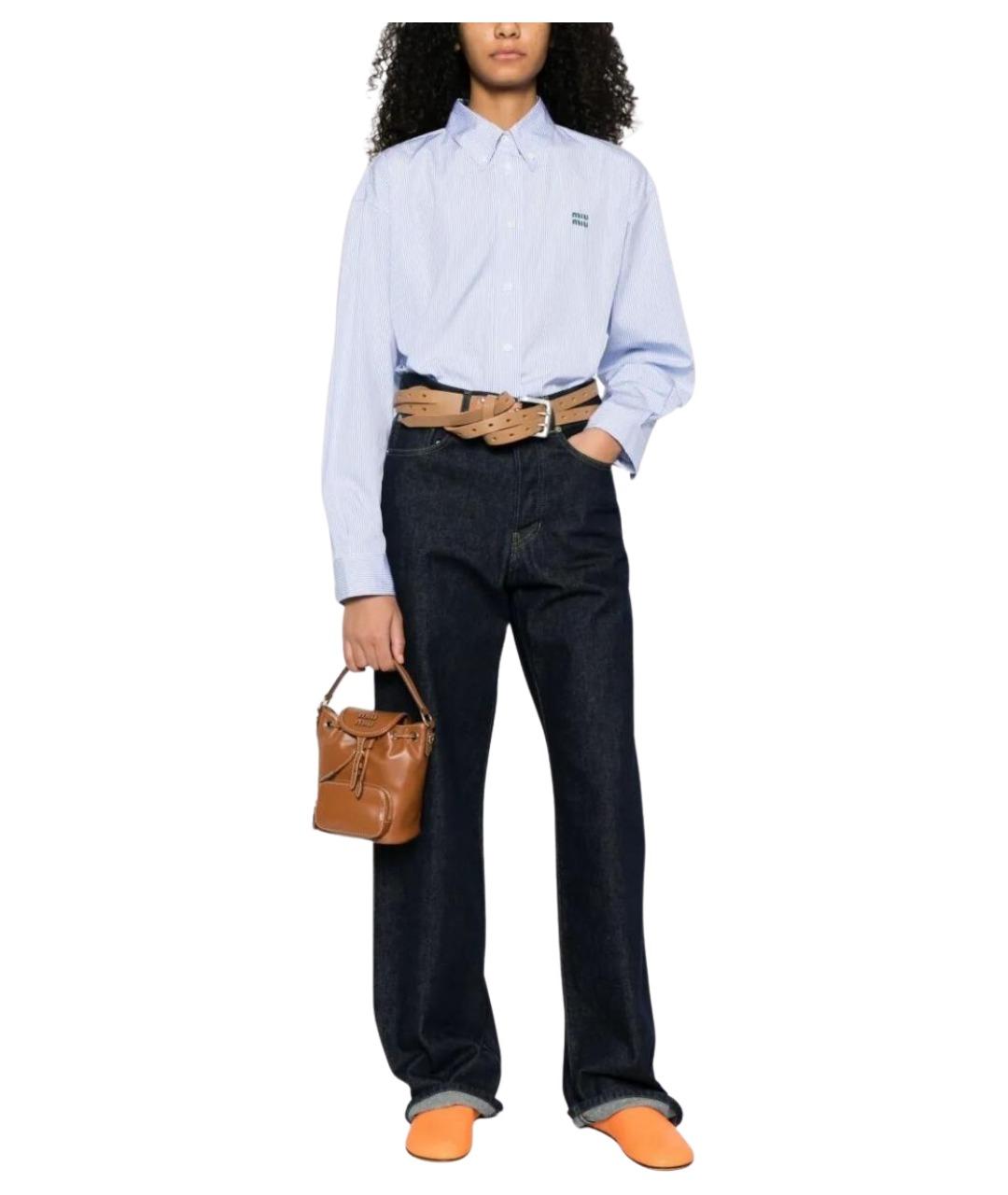 MIU MIU Голубая хлопковая рубашка, фото 2