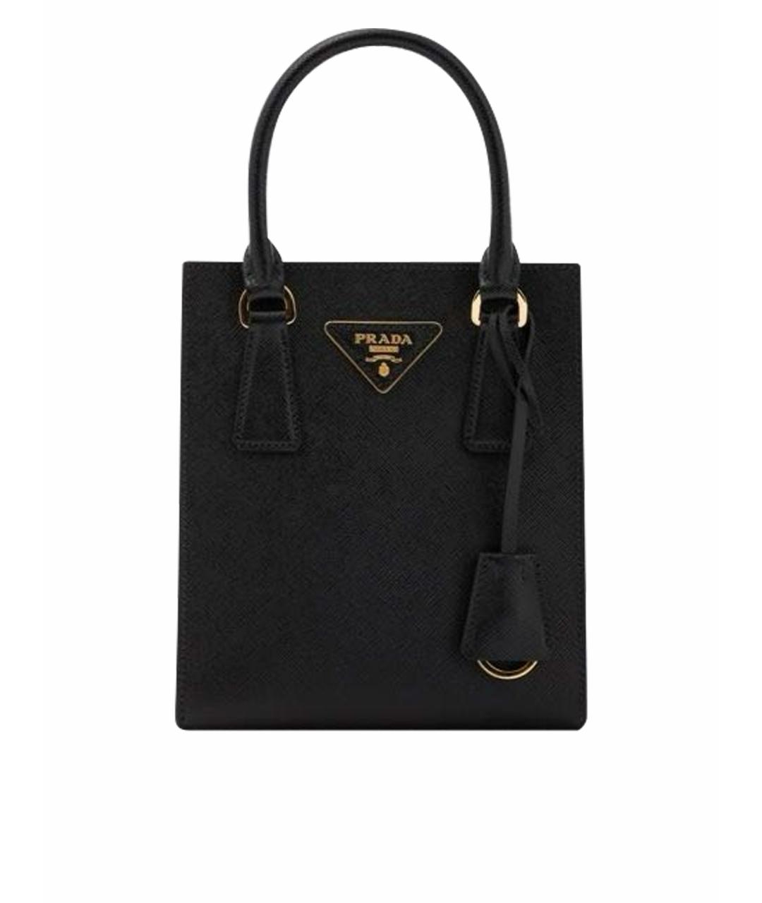 PRADA Черная кожаная сумка тоут, фото 1