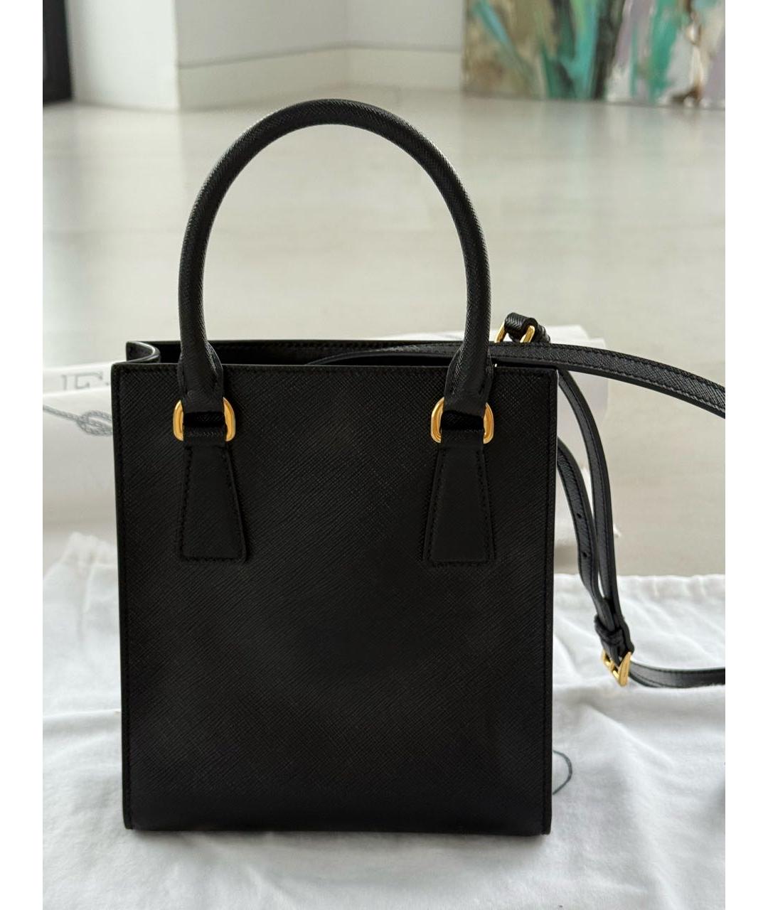 PRADA Черная кожаная сумка тоут, фото 3