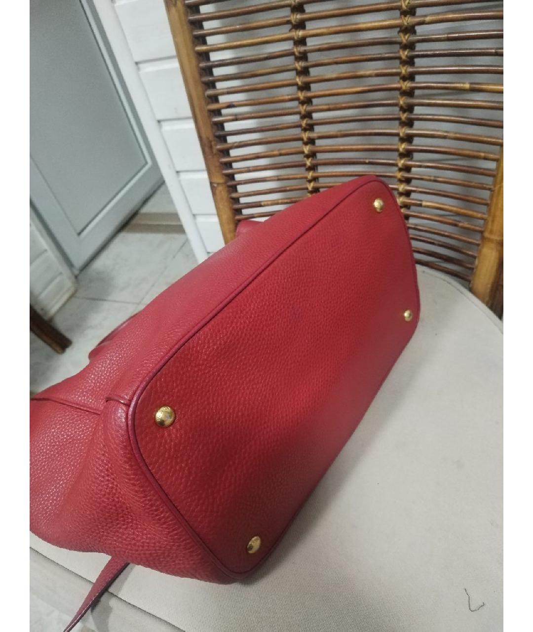 PRADA Бордовая кожаная сумка через плечо, фото 3