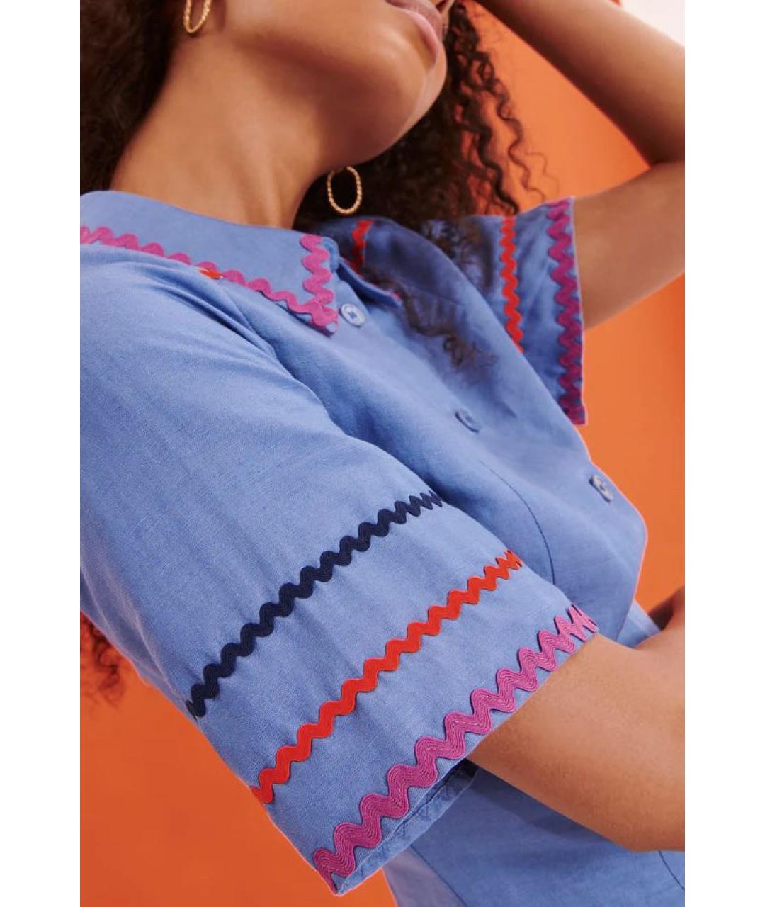 Tara Jarmon Бирюзовое кружевное повседневное платье, фото 3